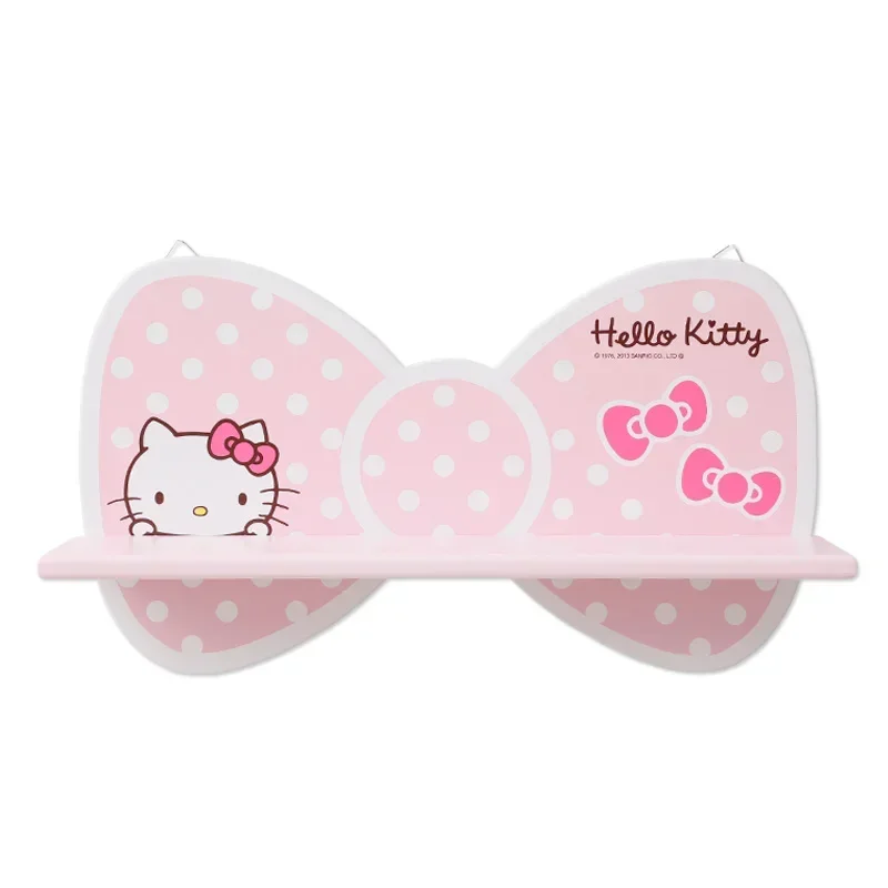 Kawaii Hello Kitty Wood Shelf Anime Cartoon Wall Hanging One-Word Partition Shelf Home Decoration Room Decor for Girl accesorios