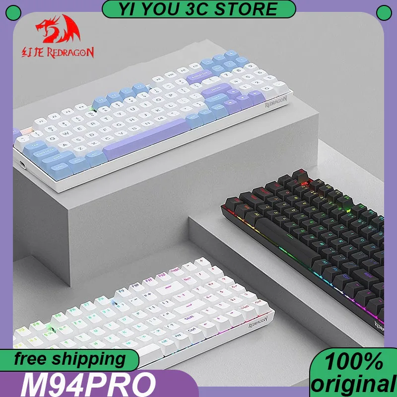 

Redragon M94PRO клавиатура с магнитной осью, беспроводная трехрежимная PBT, горячая замена, 94 клавиши, RGB, пользовательские игровые клавиатуры для ПК, киберспорта, ноутбука