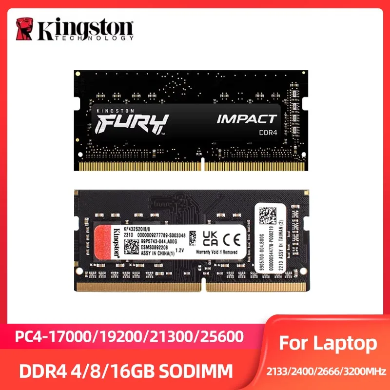 Memoria RAM HyperX Fury DDR4 4GB 8GB 16GB para Portátil, PC4 17000 19200 21300 25600 260Pin 1.2V 2133 2400 2666 3200Mhz para Intel y AMD