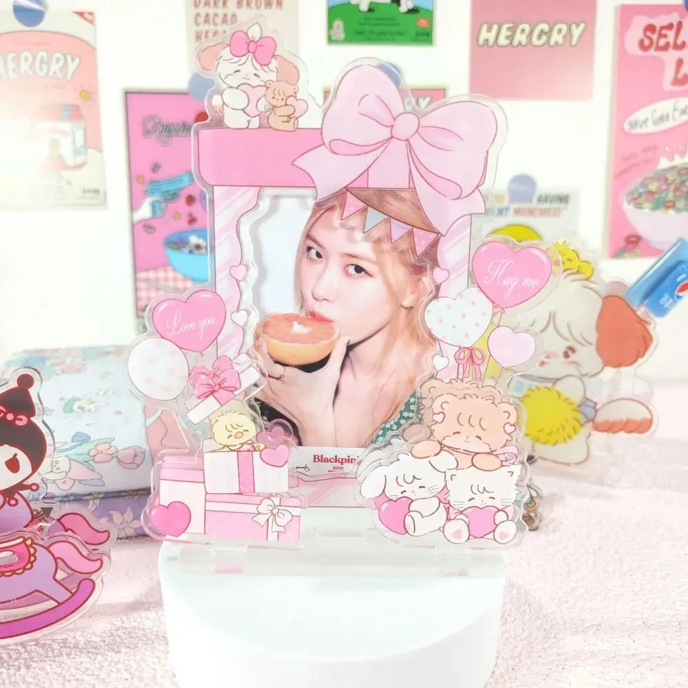 Creative Transparent Idol Card Display Stand Waterproof Korean Photo Card Holder Acrylic INS Photo Frames Fans