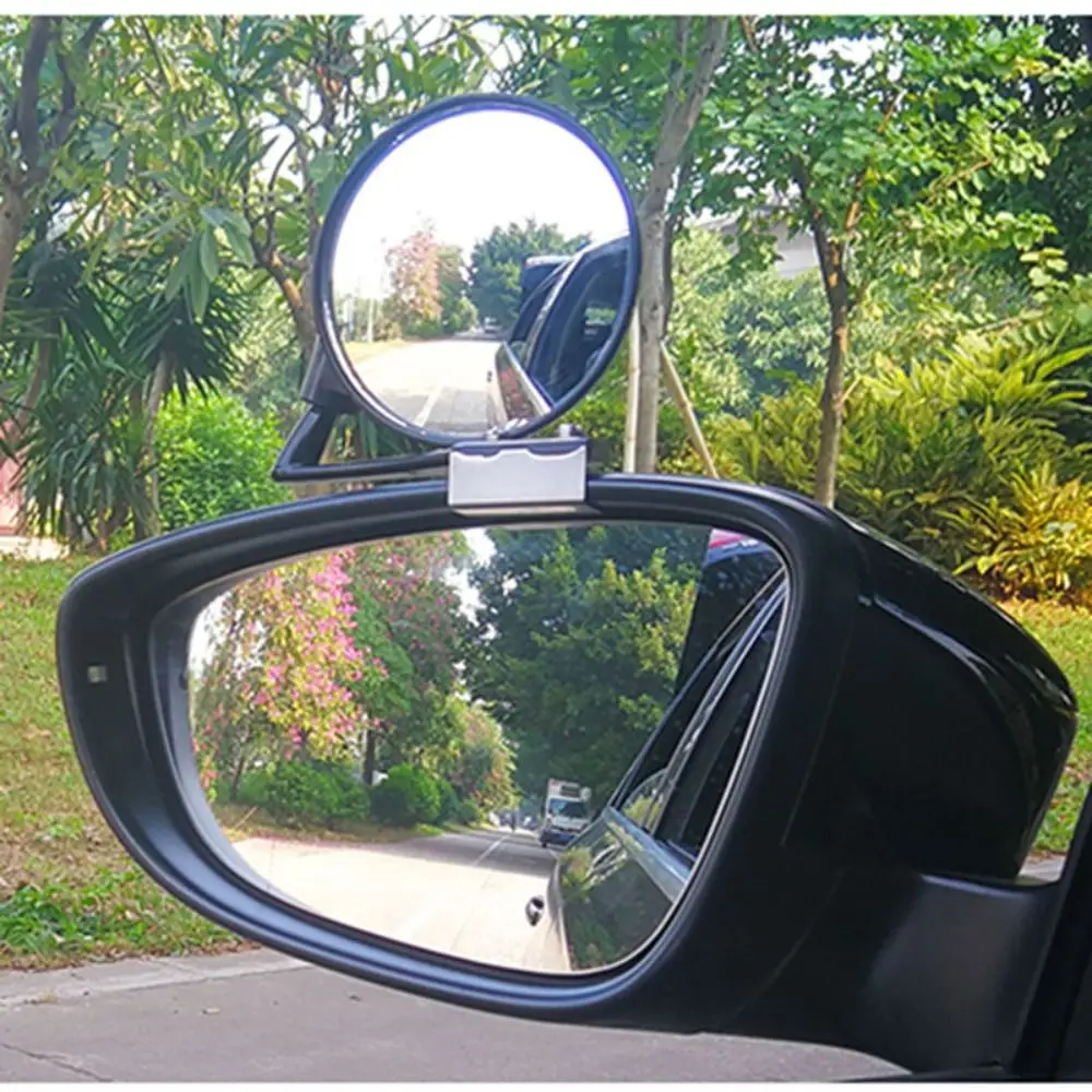 Car Reversing Parking Helper Car Blind Spot Mirror HD Glass Wide Angle Dead Zone Auxiliary Mirror 360 Adjustable Degree