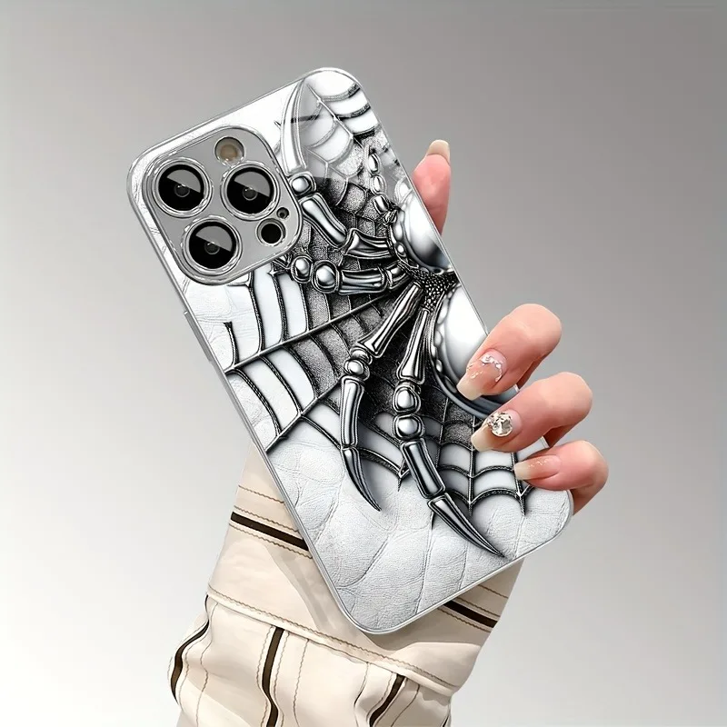 

Fashion Cool Spider Phone Case for iPhone 17 16e 16 15 14 13 12 Mini 11 Pro XS Max XR X 8 7 Air Plus Luxury Tempered Glass Cover