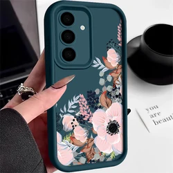Vintage Flower Case For Samsung Galaxy S24 S23 Ultra S22 S21 S20 FE A15 A35 A16 A26 A36 A17 A37 A57 A54 A55 A56 5G S25 S26 Cover