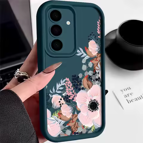Shockproof Bumper Flower Case For Samsung Galaxy S24 S23 Ultra S22 S21 S20 FE A15 A35 A52 A53 A14 A34 A54 A55 5G A56 S25 Cover