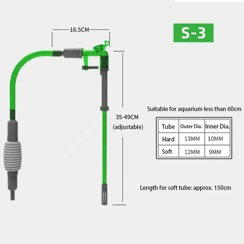 Fast Aquarium Water Changer Fish Tank Siphon Water Change Cleaning Filter Water Changing Pump Sand Hose Tube High Quality