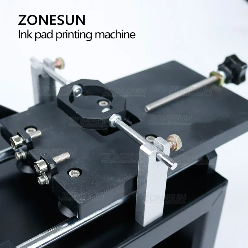 ZONESUN تاريخ الإنتاج اليدوي دفعة نمط شعار آلة طباعة الحبر يمكن صندوق طابعة الوسادة