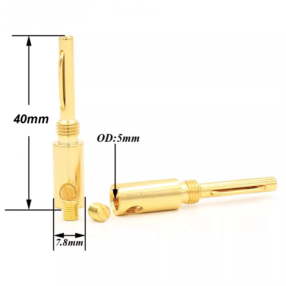 High Quality QED Gold Plated Banana Plug Banana adapter Silver PlatedBanana Connectors