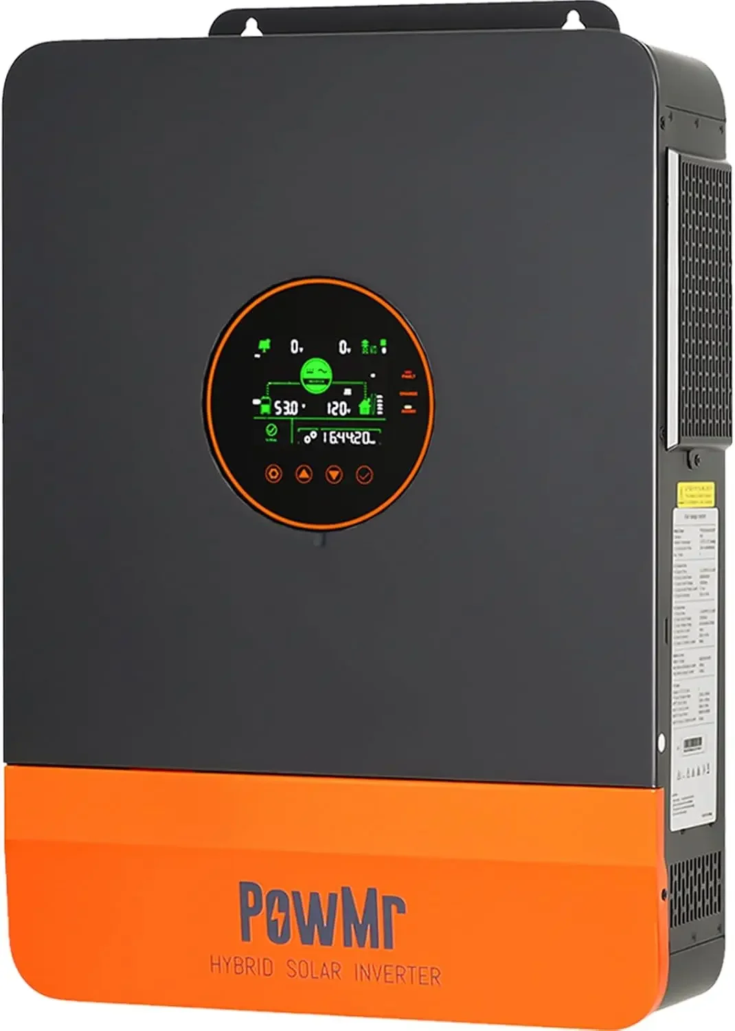 PowMr 6500W Hybrid Solar Inverter 48V To 120V/240V, Split-Phase Hybrid Inverter 6500W Built-in 140A MPPT Controller, Max.PV Input 10kW, 550V, Support Up To 6 Unit Parallel and Batteryless Run