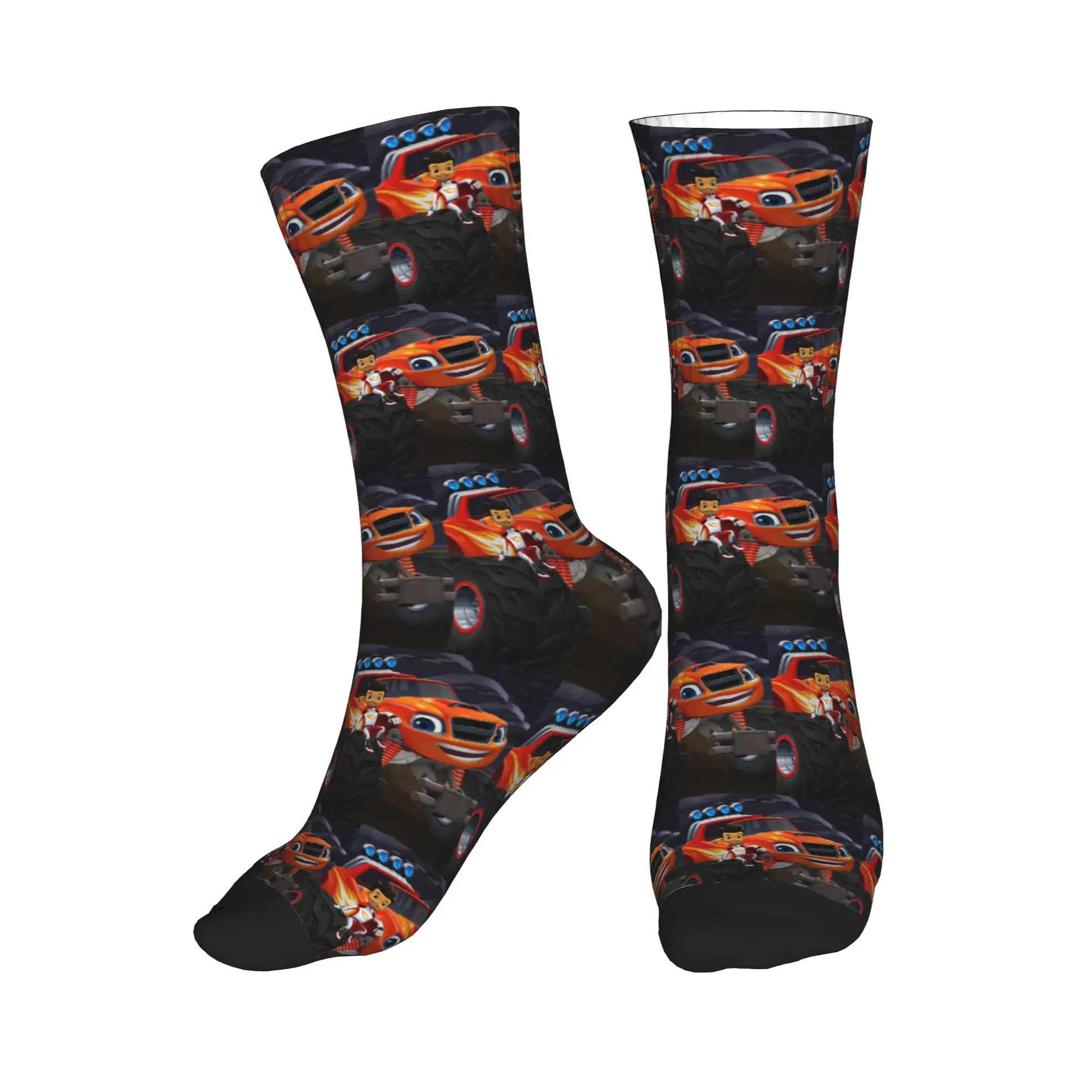 

All Seasons Blaze And The Monster Machines Sport Middle Tube Socks Sweat Absorbing Crew Socks Casual Stockings for Men Women