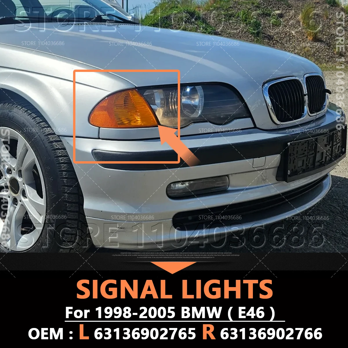 

Для BMW 320i 323i 325i 325xi 328i 330i 330xi (E46) 1998-2005 гг. Угловые указатели поворота (без лампы) 63136902765 63136902766