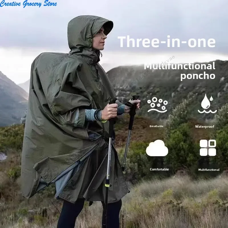 

Three-in-one multi-functional cape raincoat, cycling, outdoor mountaineering, waterproof cape, breathable tactical raincoat