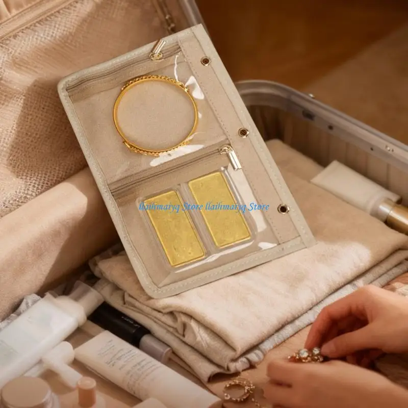573B Portable Jewelry Storage Solution With Zippers Fastening And PU Construction