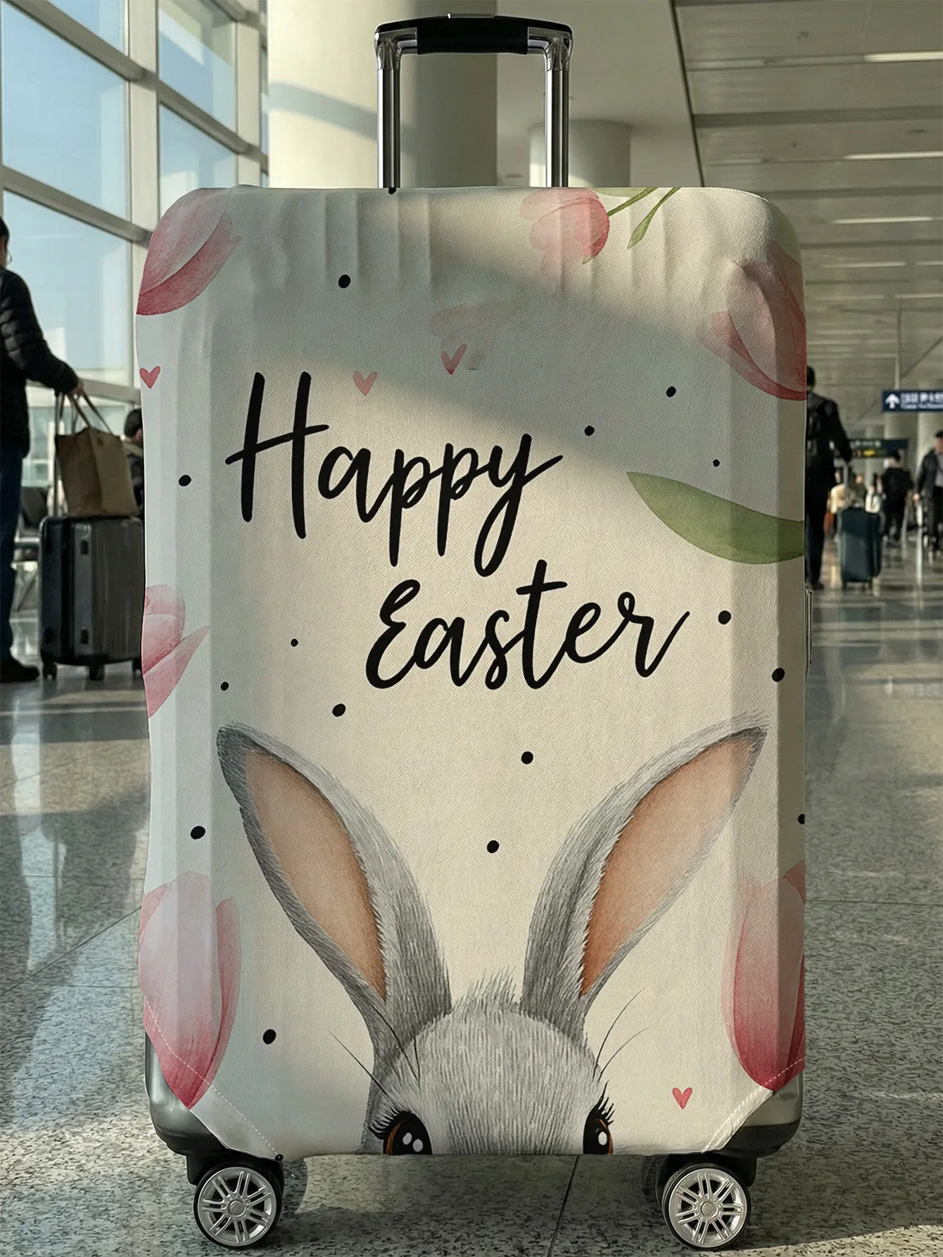 

Чехол для чемодана White Base Happy Easter Bunny, подходит для чемоданов 18-32 дюймов, чехол на ручку чемодана, дорожные аксессуары