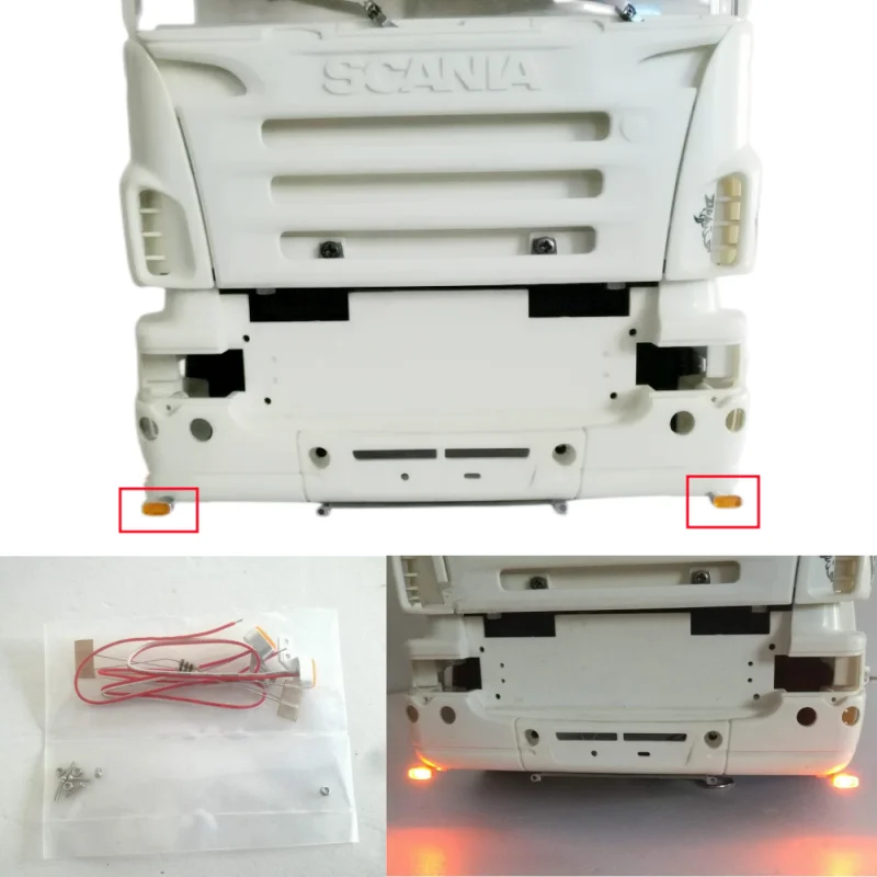 

Габаритные фонари для радиоуправляемых грузовиков Tamiya 1/14 Scania 770s, MAN TGX, Actros: аксессуары для модернизации боковых габаритных огней