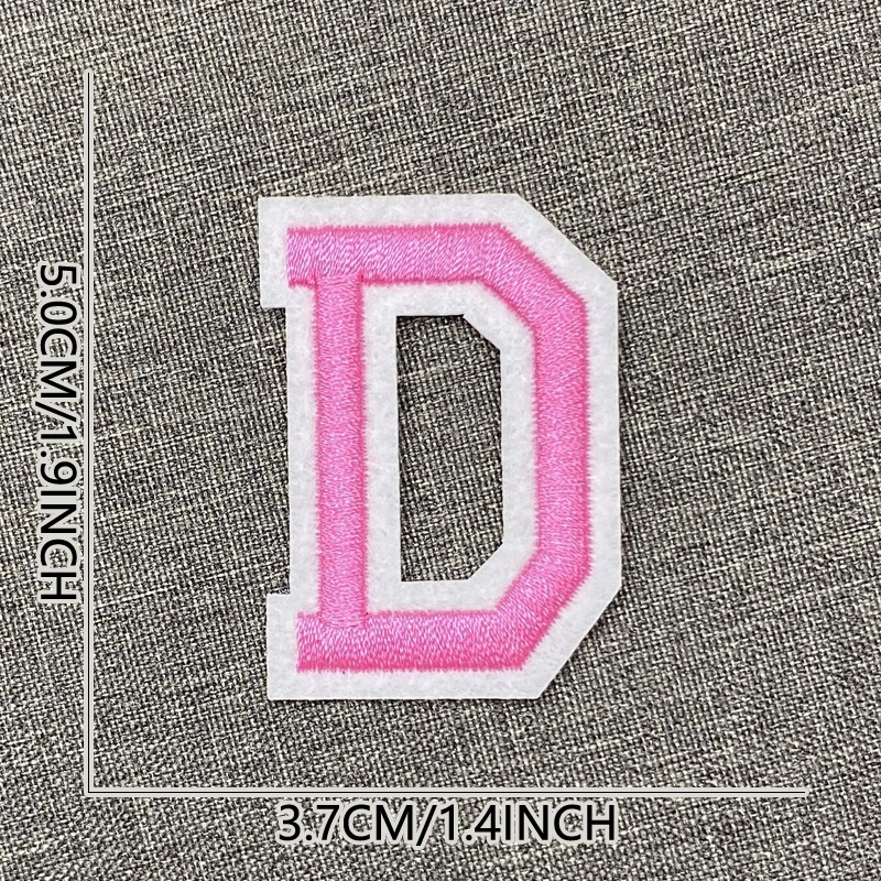 Aufnäher zum Aufbügeln, rosa Aufnäher, Thermocollant-Stich für Kleidung, Pufferjacke, Reparaturen, Designer-Alphabet, Ziffer, zum Aufnähen, bestickt – Detail 10