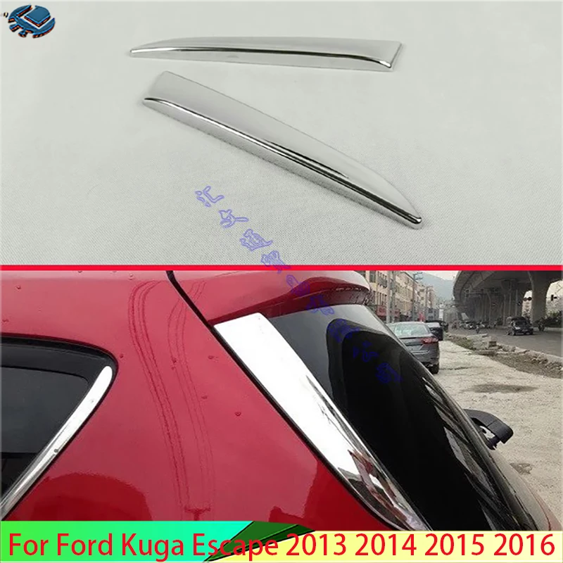 

For Ford Kuga Escape 2013 2014 2015 2016 ABS Chrome Side Rear Window Spoiler Cover Trim Molding Garnish Bezel Styling