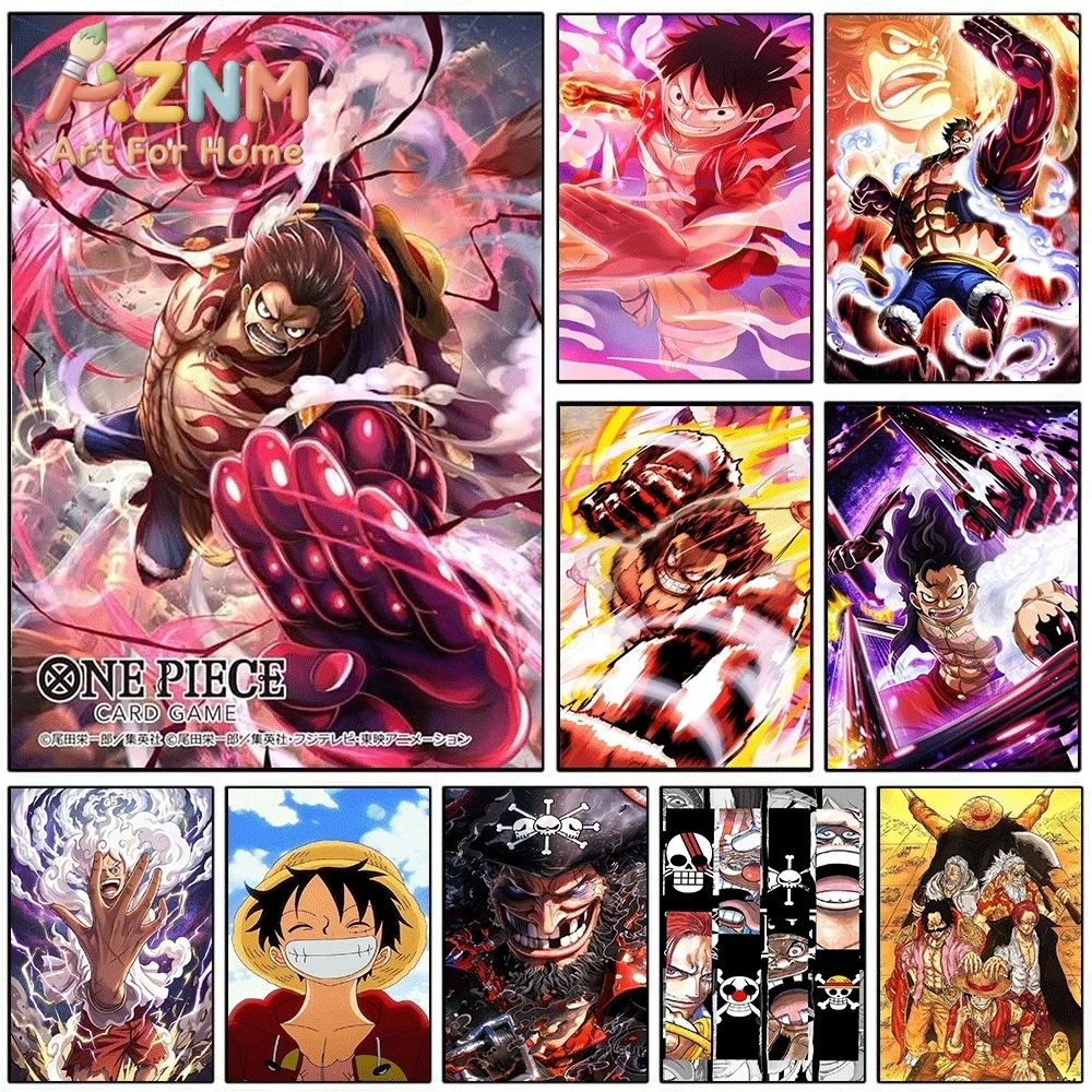 One Piece Luffy Gear 4 Snakeman Anime Frameless Canvas Wall Art Poster Home Bedroom Living Room Decor Art Print Wall Picture D