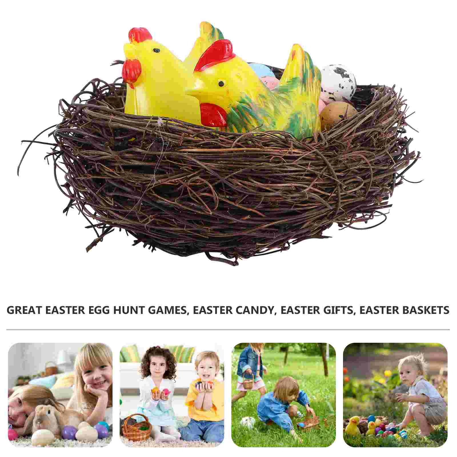 

Easter Bird Nest Artificial Adornment Prop Egg Festival Ornament Props
