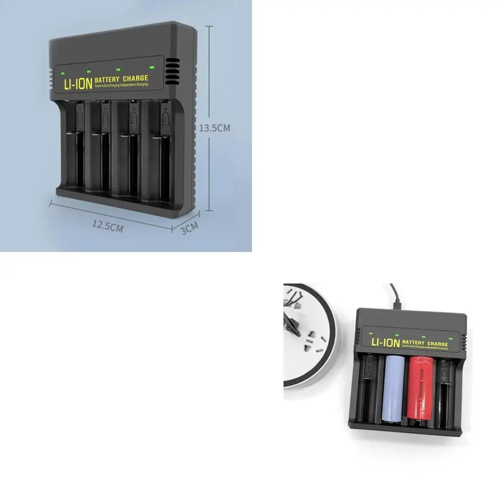 

652F Convenient USB Rechargeable 18650 Battery for 18650/26650 21700/16340 14500 Rechargeable Battery 4Charging Slot