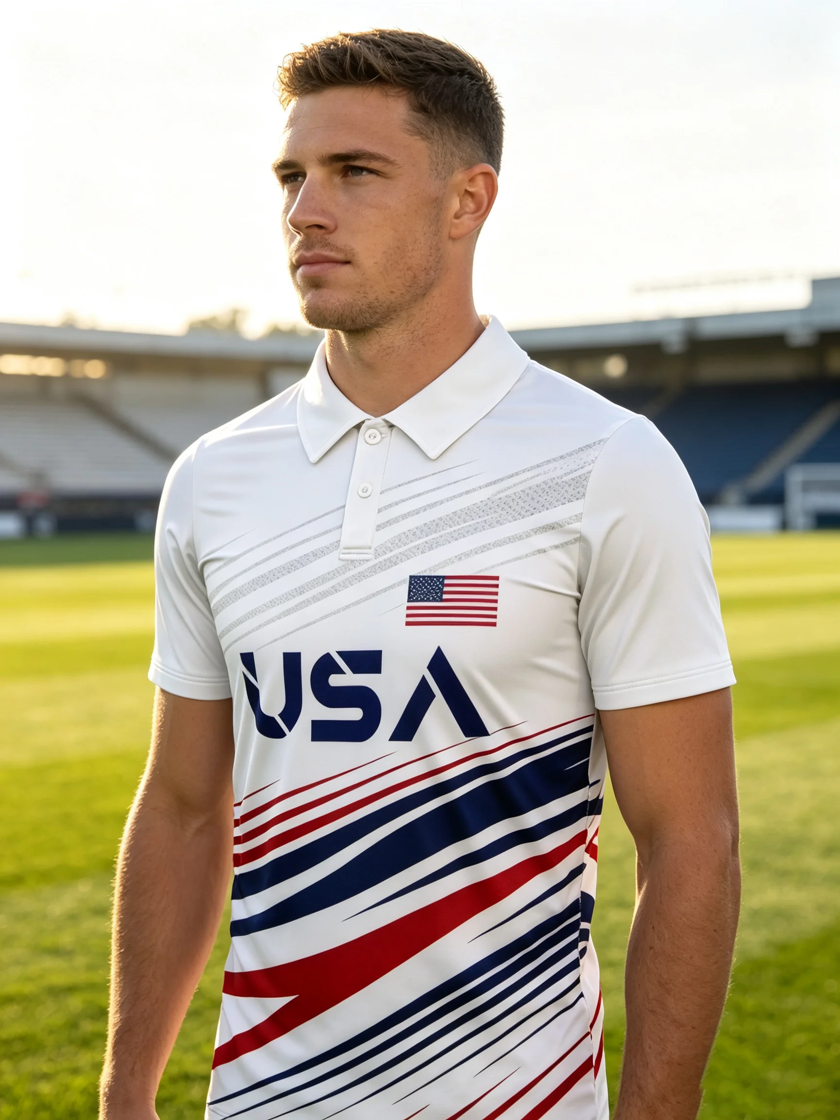 Feather‑light sports polo top, six alternative collar choices and unrestricted flexible tailoring