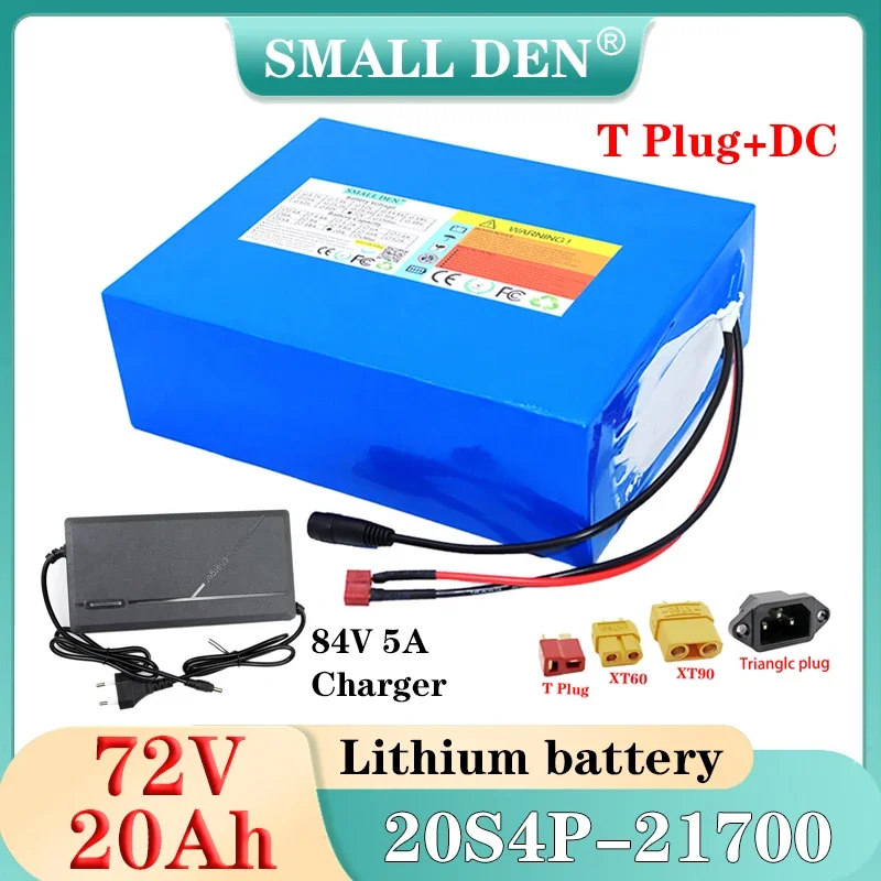 

72V 20Ah 21700 Lithium battery pack 20S4P 3000W High Power For Electric motorcycle Scooter Large capacity Cells +84V 5A Charger