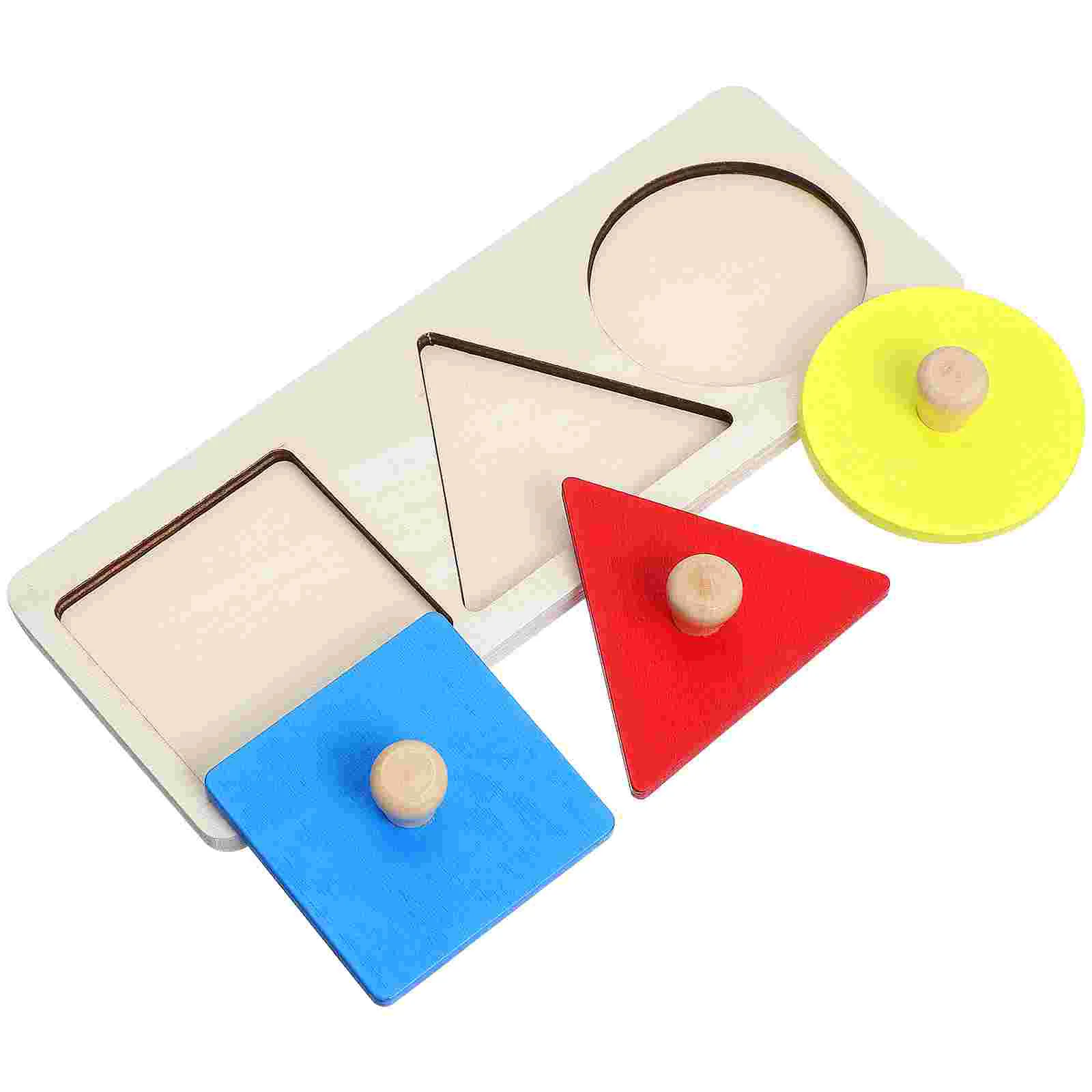 Geometric Panel Color Recognition Toy Learning Material Jigsaw Puzzle Geometry Educational Wooden Set