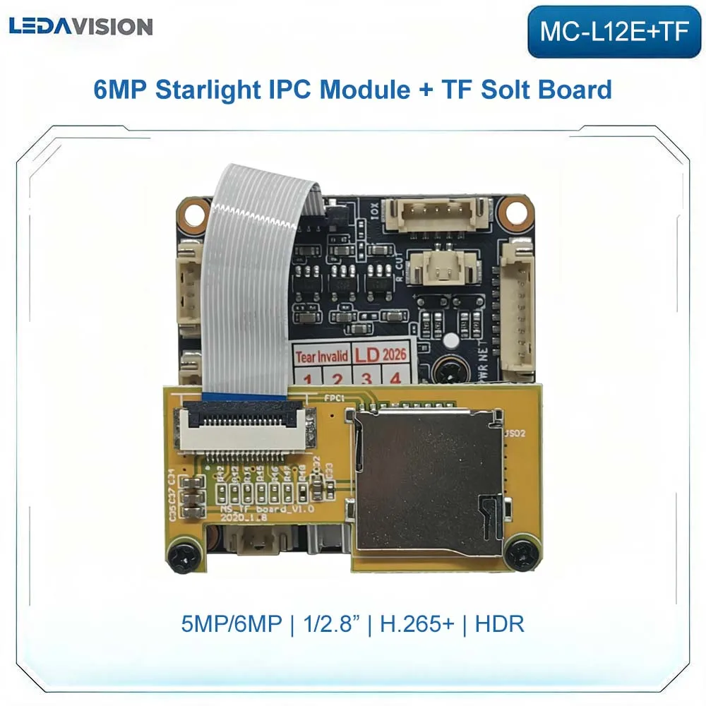 L12E + TF Slot Board + Lens 6MP SSC377D Open AI Starlight Module 25FPS ONVIF CCTV Board for Security Surveillance
