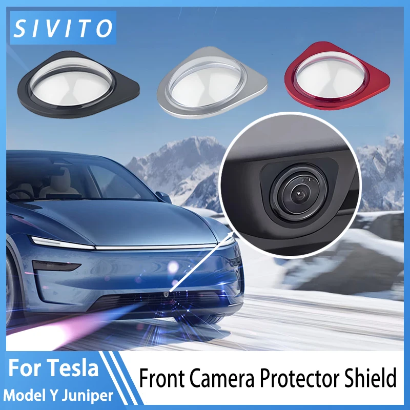

For Tesla Model Y Juniper&Model 3 Highland 2026 Front Bumper Camera Lens Guard Protector Front Camera Protector Shield Rainproof