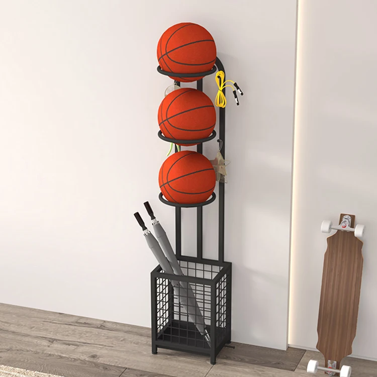 

Metal Ball Storage Rack Indoor Sporting Goods Display Rack Umbrella Storage Bucket