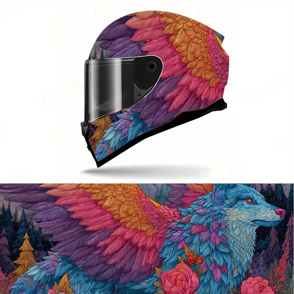 

Motorcycle Helmet Protective Sticker, Motorcycle Helmet Exterior Decorative Accessory, Waterproof & Self-adhesive Vinyl Wraps He