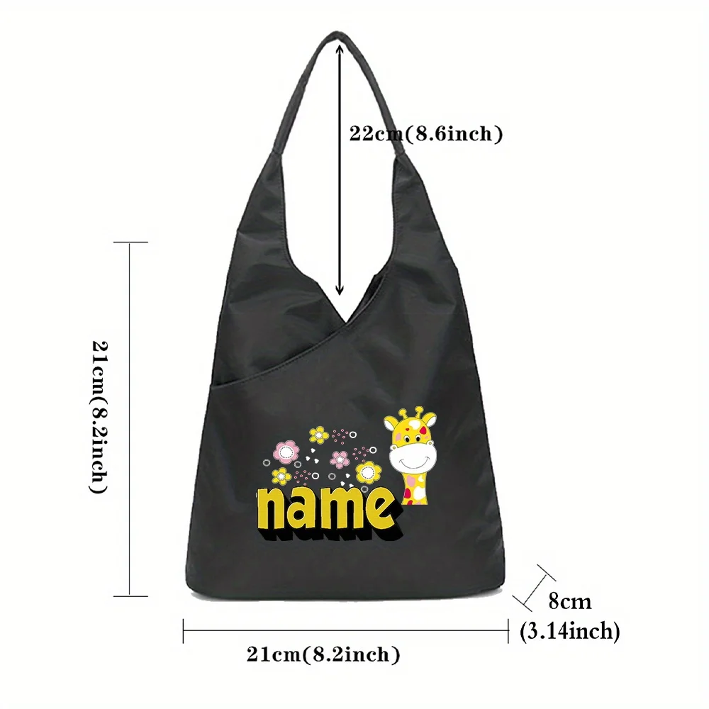 Personalized Customized Women's Shopping Bag Large Capacity Waterproof Foldable Shoulder Bag Work Commuting Handbag