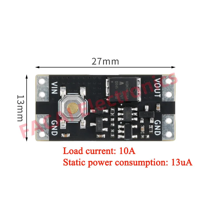 Single Bond Button Bistable Switch Module 3.5-5.4V 4.5-26V 300nA 1.3uA Load 10A Low Power Wide Voltage Micro One Key Switch  4.9