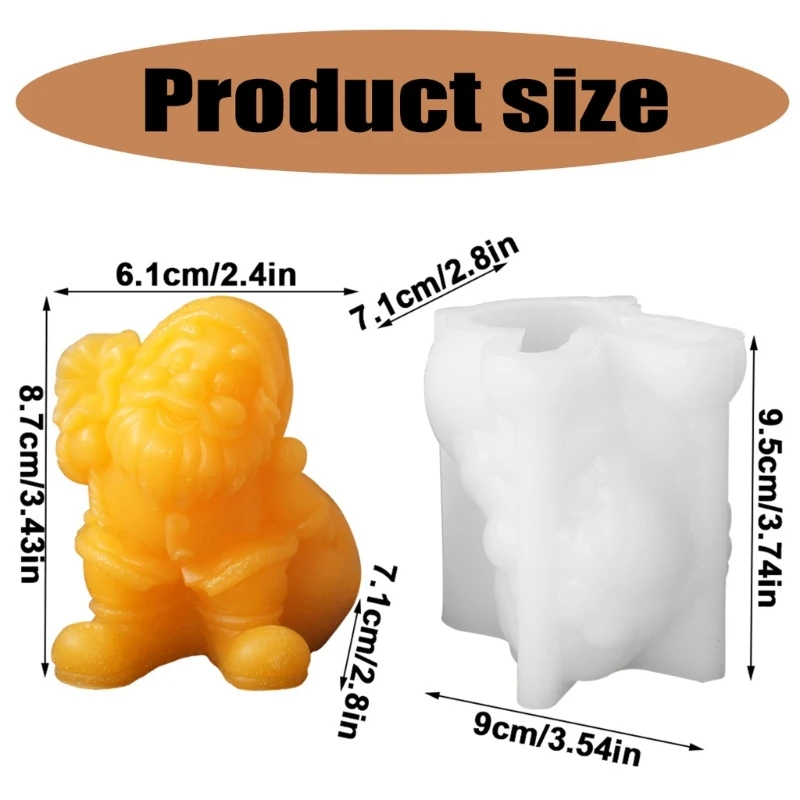 Stampi in silicone per Babbo Natale Stampi funzionali per candele in silicone per Babbo Natale per dolci creativi produzione