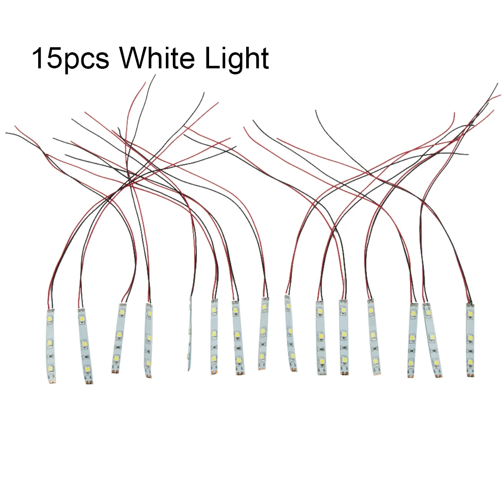 Brand New 15 * LED Light Strip Light Strip With Cable 20 Cm Long LED Warm Light/White Light For Railway & Building Layout!