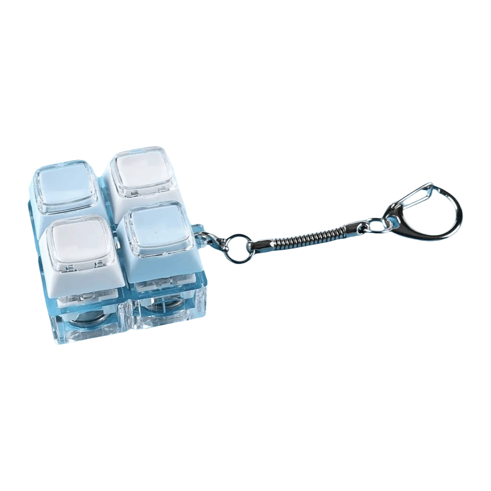 4 Keys Button Keycap Keychain Bag Charms Funny Pendant Keyboard Fidget Keychain Hanging Decoration Fidget Clicker