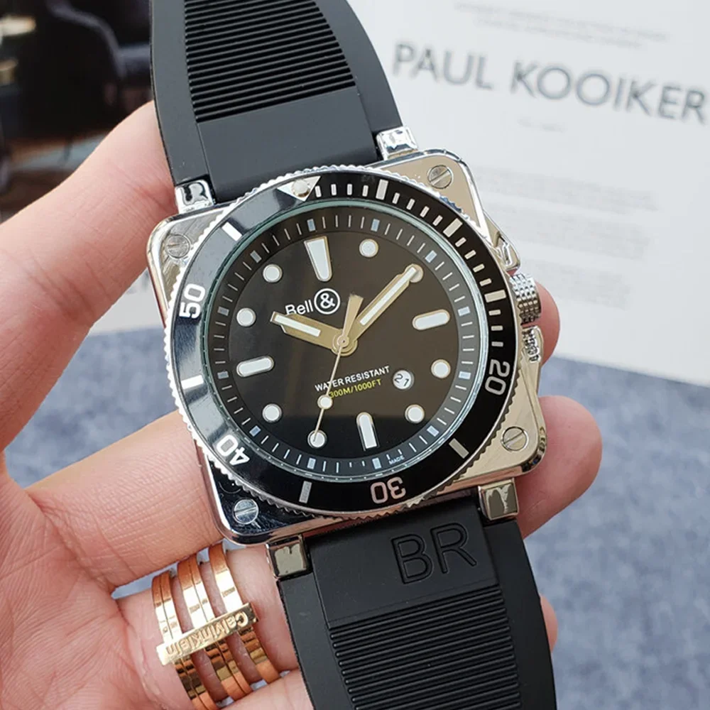 

AAA 888 Very Top Quality BR Original Brand Watches For Mens High Quality Square Automatic Date Quartz Watch Sports AAA Clocks