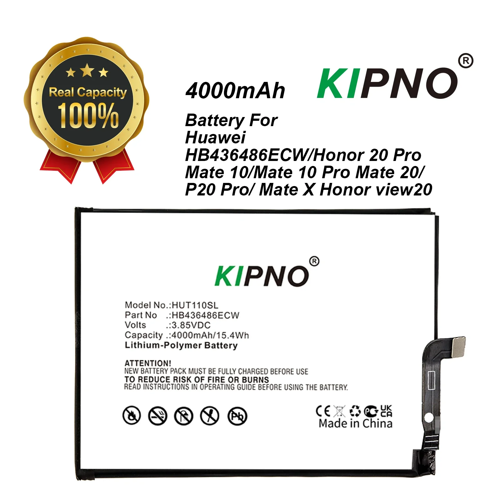 

KIPNO HB436486ECW Replacement Phone 4000mAh Battery For Huawei Mate 10 /10 Pro / Mate 20 /P20 Pro /Honor view20