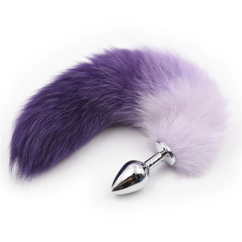 Purple Gradient Tail Anal PLUG Toy Cat Fox Petplay Fox Tail Butt Plug Role Play Flirting Fetish Erotic Sex Toy for Women