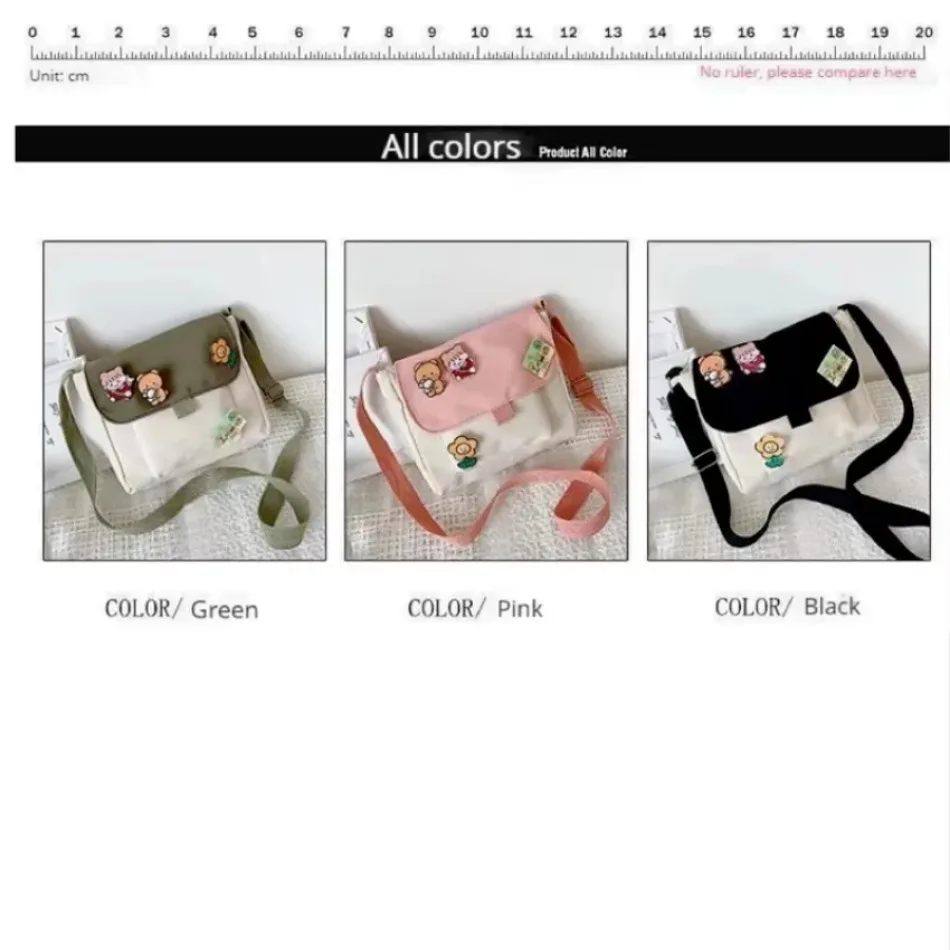 Canvas Small Bag For Women INS Japanese Crossbody Bags Cute Versatile Student Art One Shoulder Mobile Handbags Shoulder Bag