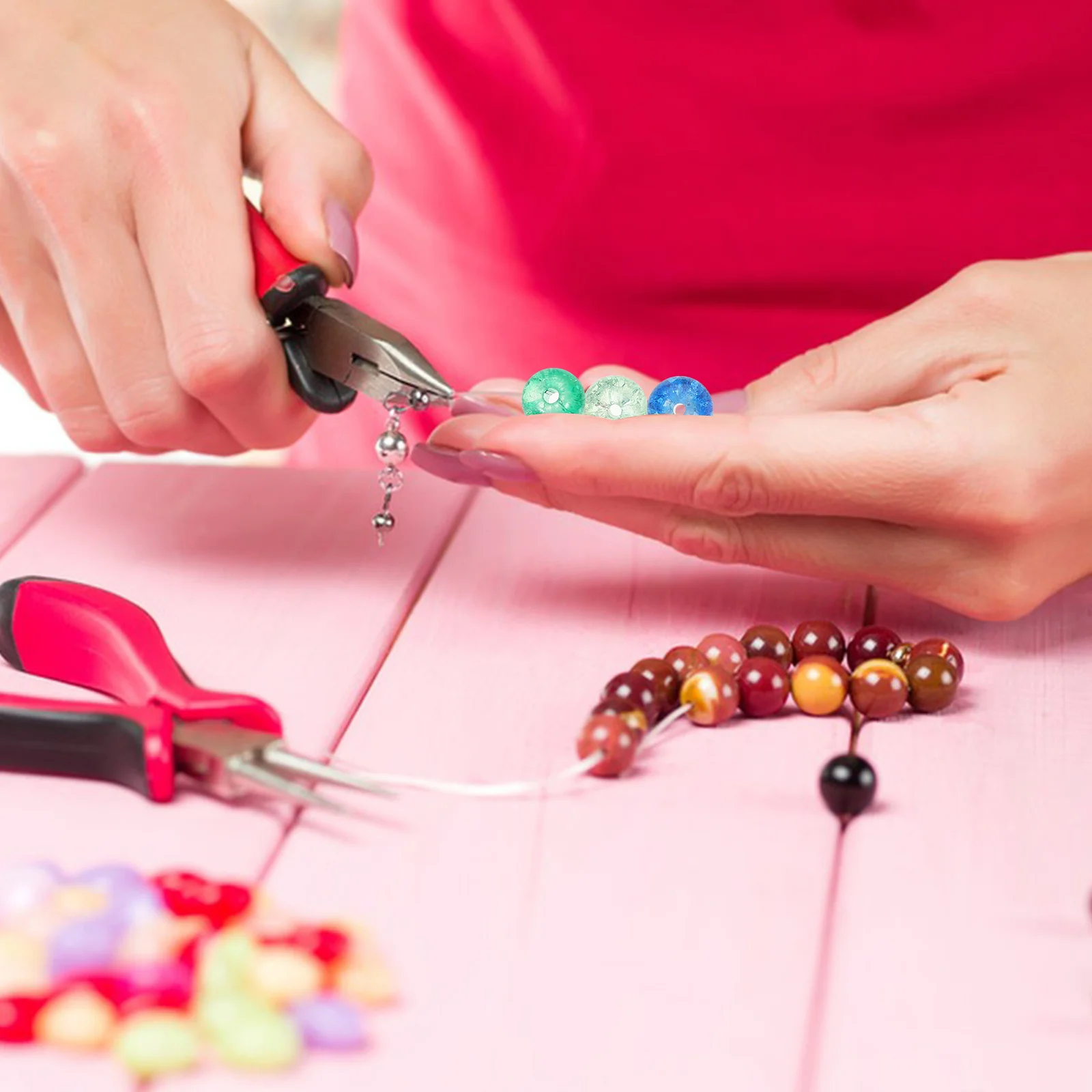 

1 Box Crackle Glass Beads DIY Loose Spacer Beads for Bracelet Necklace Making Jewelry DIY Accessories Beading Beaded Necklace