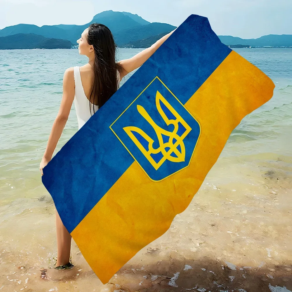 U-UkraineS Flag Beach Towel Colorful Bath Towels For Girl Microfiber Quick Dry Custom Sand Free Beach Yoga Spa Gym Pool