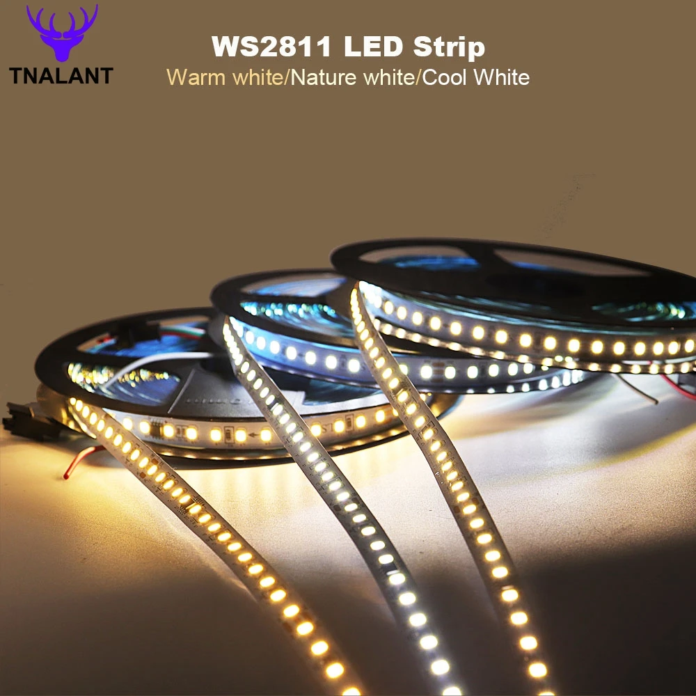 WS2811-Tira de luces LED de carrera de caballos, iluminación de agua corriente, 120LED/m con reflujo, marquesina blanca natural cálida, decoración