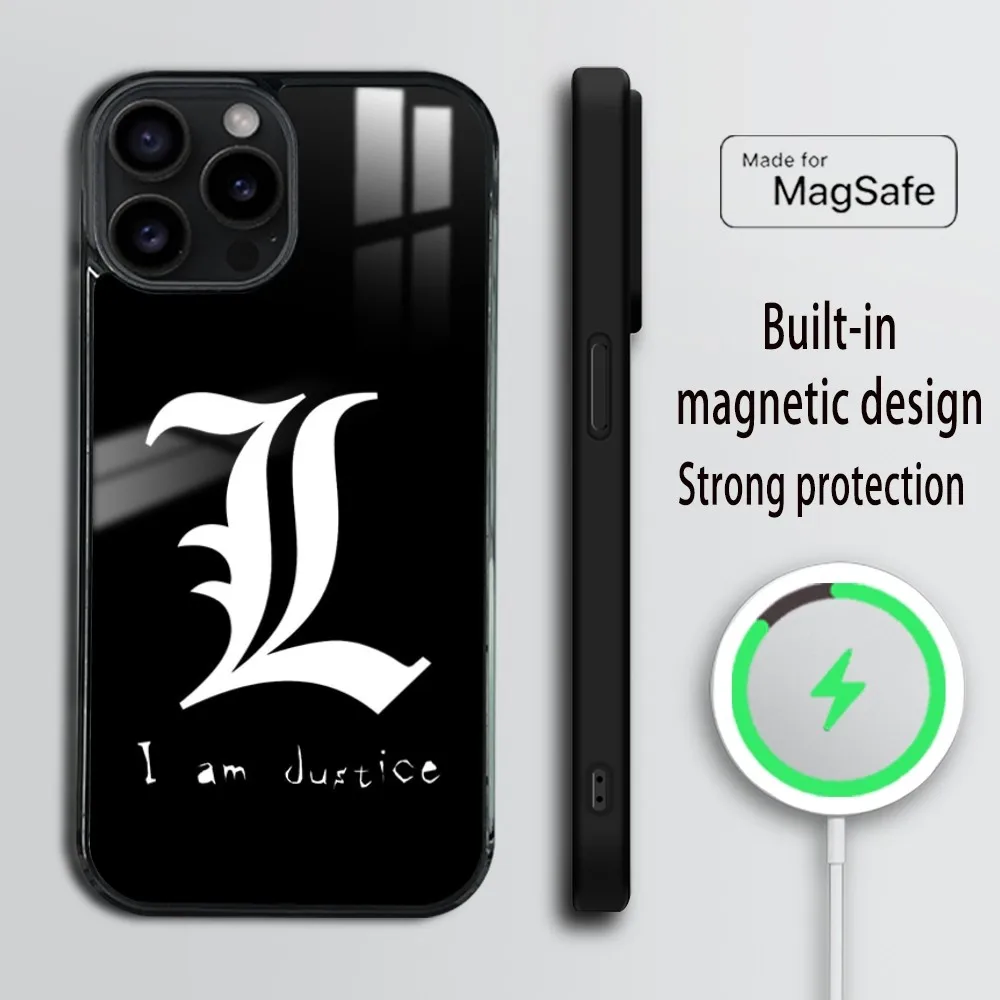 Anime Death Note Phone Case For iPhone 16 15 14 13 12 11 Pro Max Plus Mini Magsafe Mirror Wireless Magnetic Cover