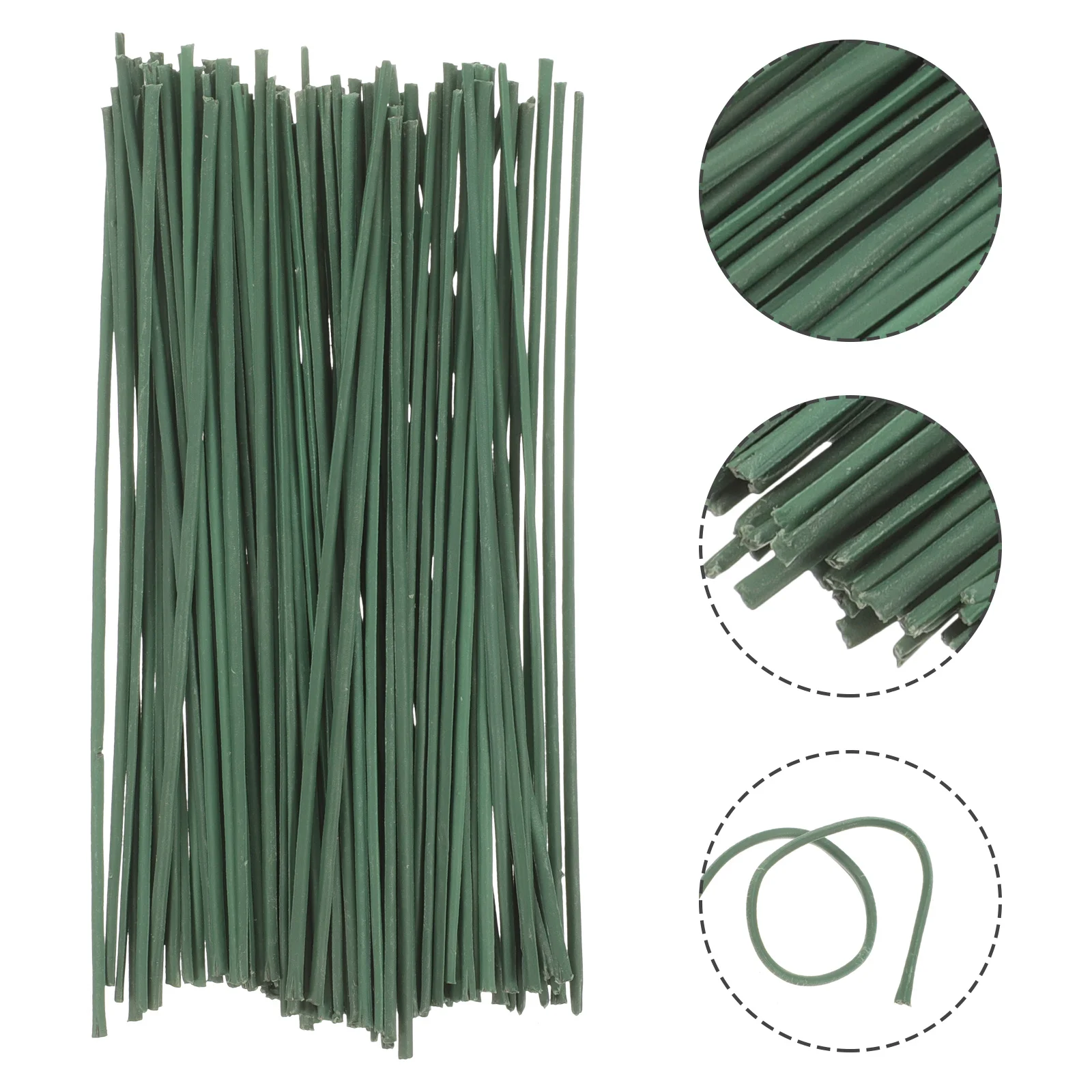 15 cm 100 pezzi stelo di fiore in filo verde scuro materiale floreale artificiale per forniture di composizioni floreali decorative fatte a mano fai-da-te