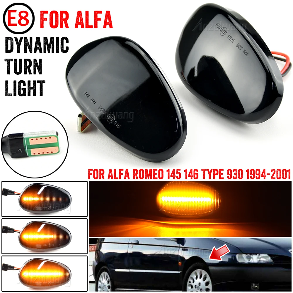 Car LED Dynamic Side Marker Light Turn Signal Blinker For Alfa Romeo 145 146 930 SPIDER GTV 60603161 60603162