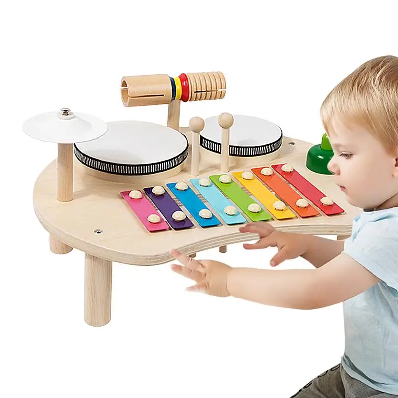 

5-in-1 Toddler Drum Musical Toys Children Early Educational Toy Wooden Musical Instrument Toys Game Interactive Music Toys