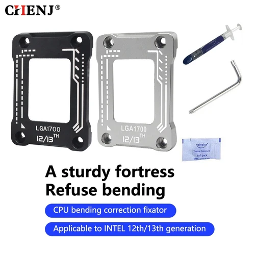 Imagen 1 del producto Marco de CPU de enchufe LGA1700, marcos de contacto de aleación de aluminio, Kit LGA 1700, marcos de contacto de alta resistencia, soporte de corrección de flexión de CPU