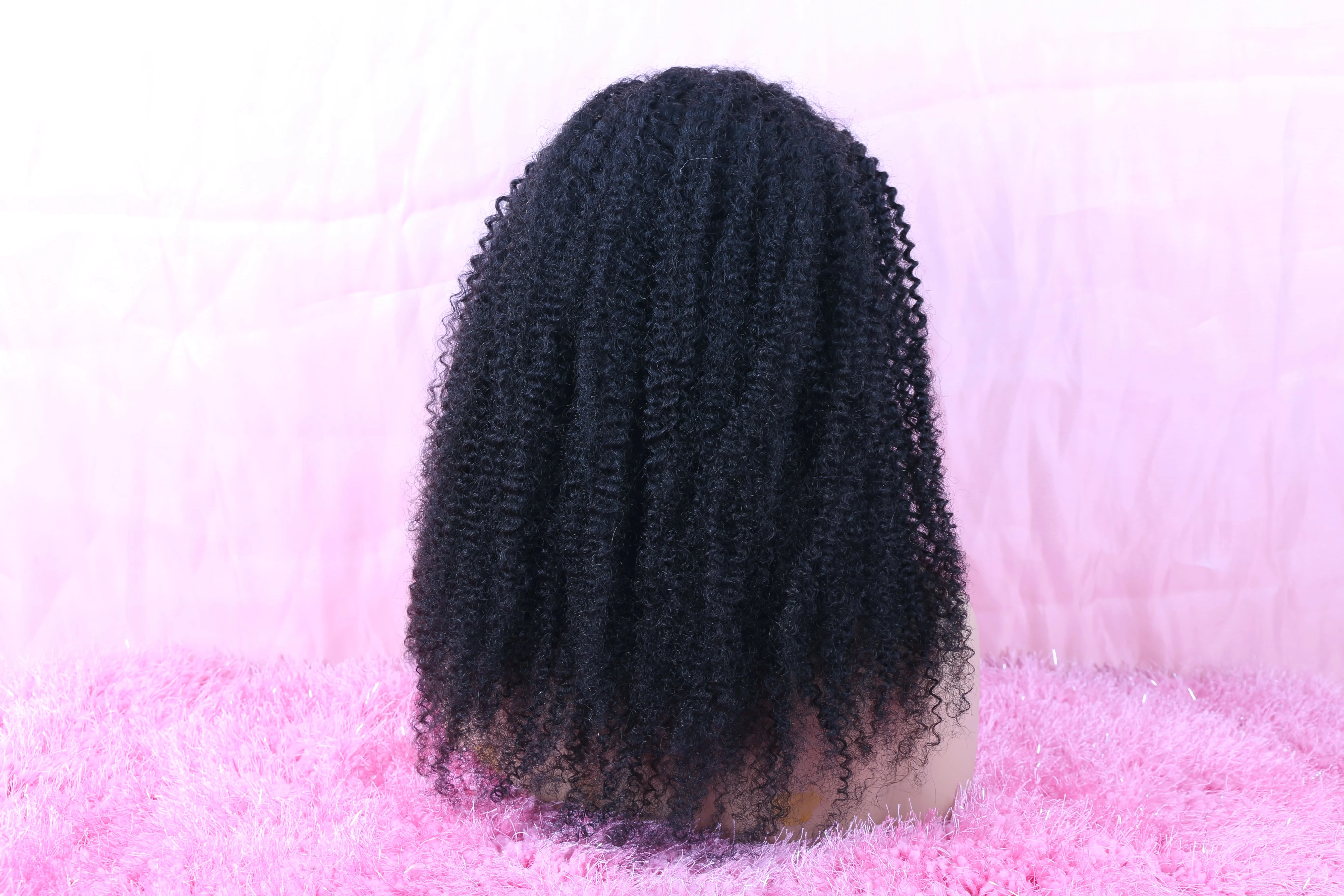 1B Afro Kinky Curly Echthaar Glueless Perücken 200 250 Dichte Vietnamesisches Echthaar Flip-Over Halbperücke mit Kordelzug – Detail 16