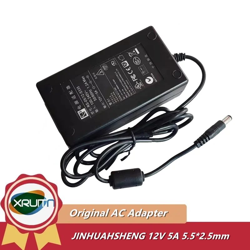 Genuine JINHUASHENG RS-05/12-S335 AC Adapter Charger 12V 5A 60W Power Supply 5.5*2.5mm