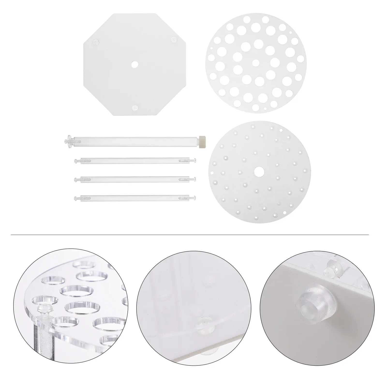 1Set Rotating Pipette Rack Premium Test Tube Rack Heavy Duty Lab Tube Organizer with Multiple Holes Reusable Washable Eco